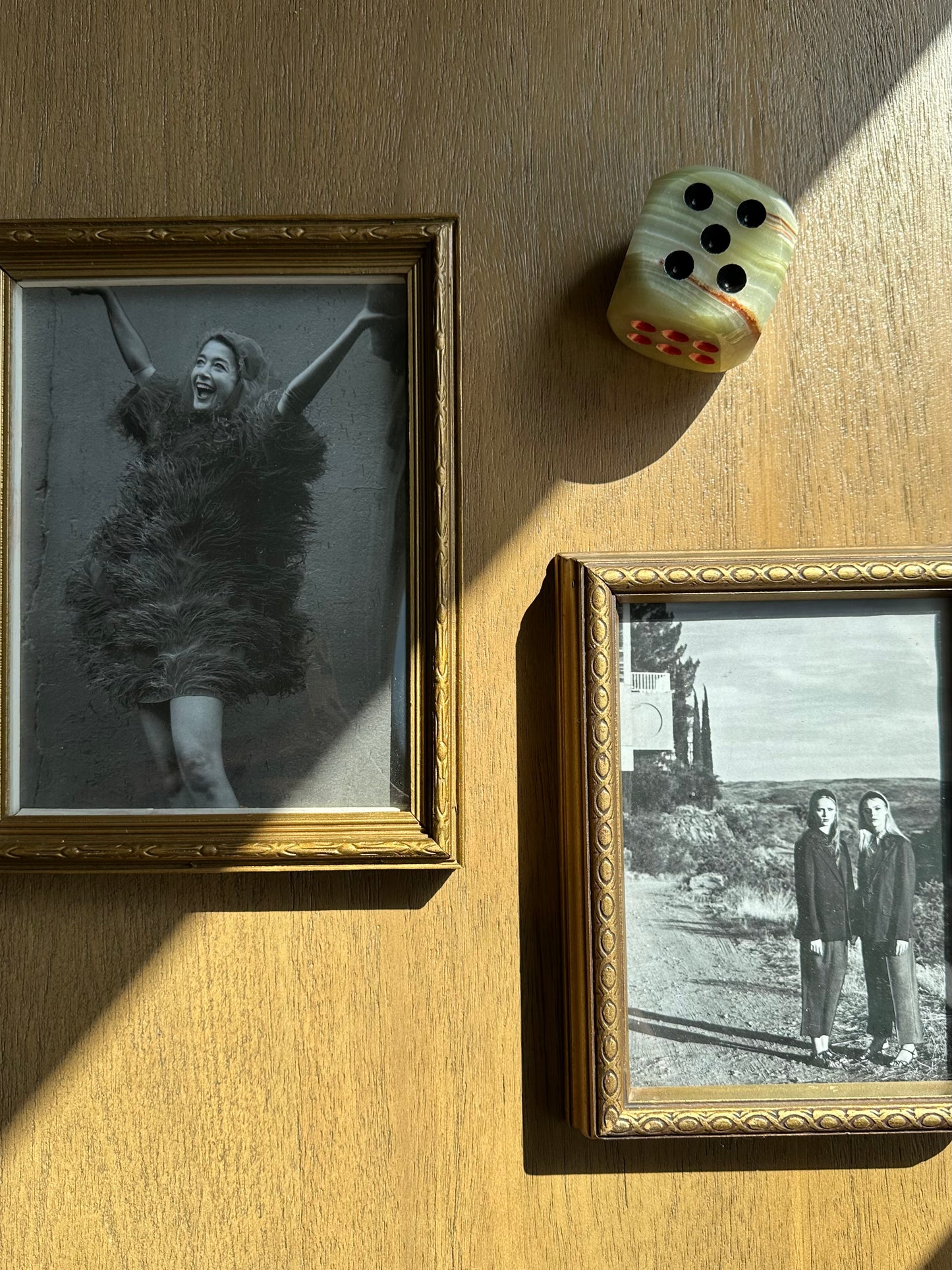 Two vintage wooden frames