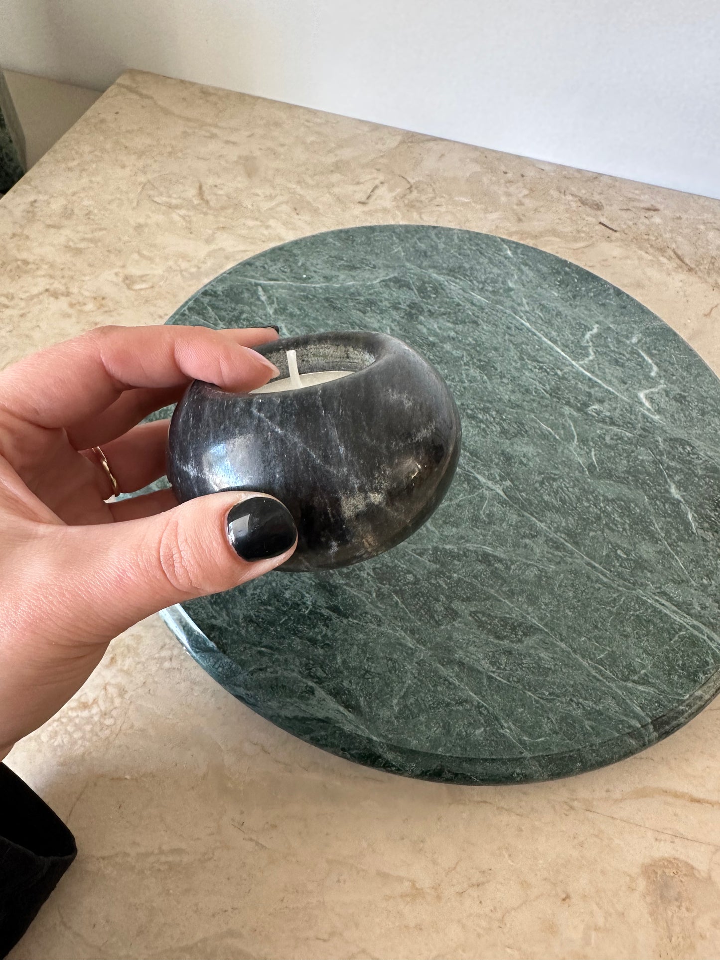 Black Marble Tealight