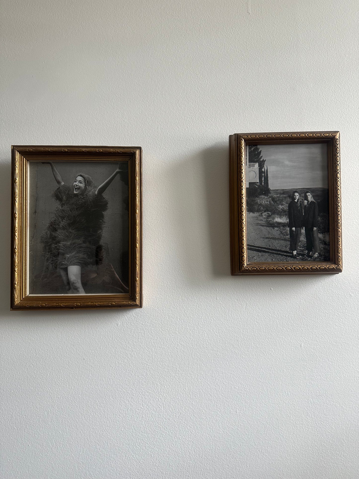 Two vintage wooden frames