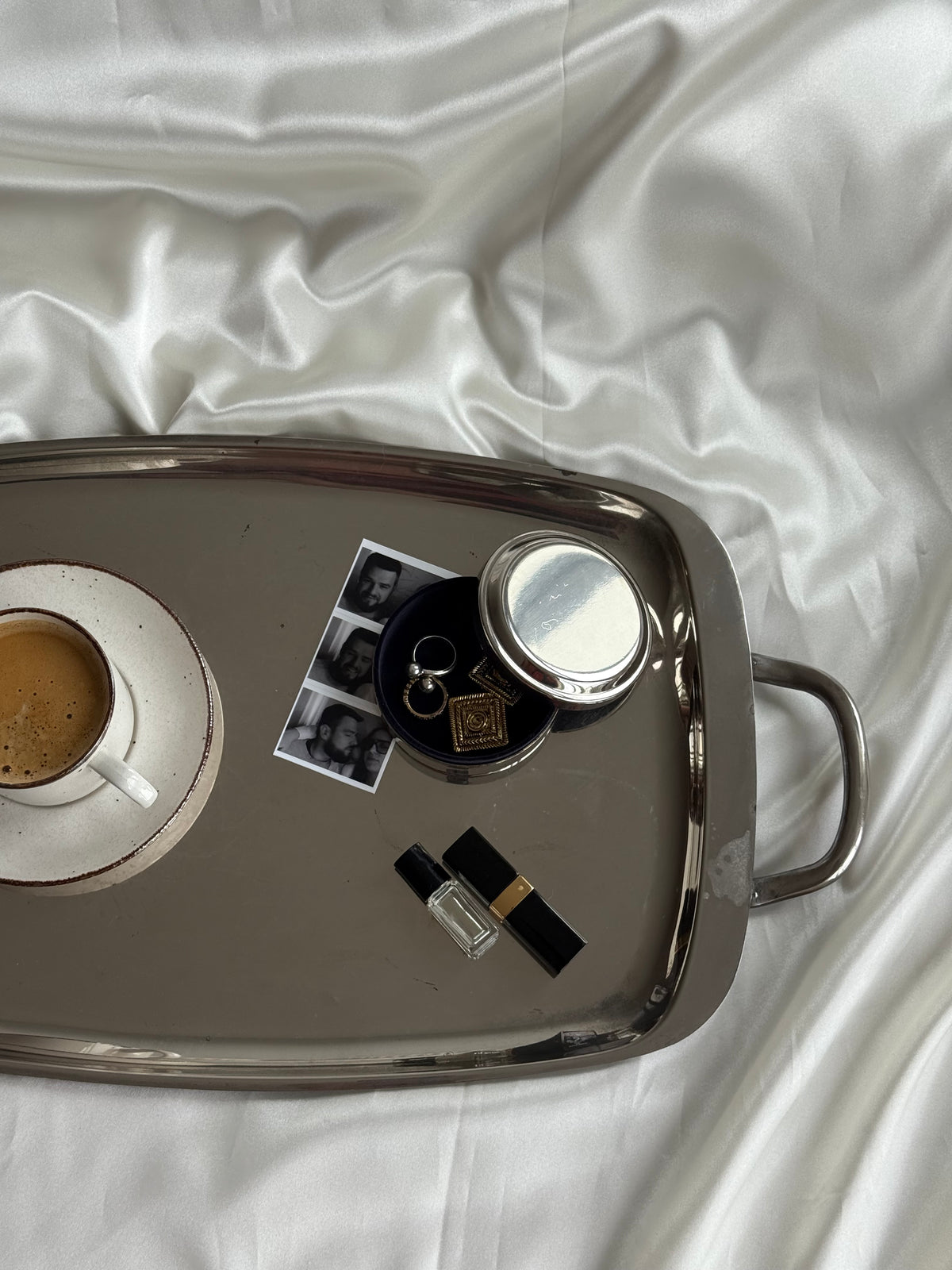 Vintage Silver-Plated Trinket Box with Velvet Interior
