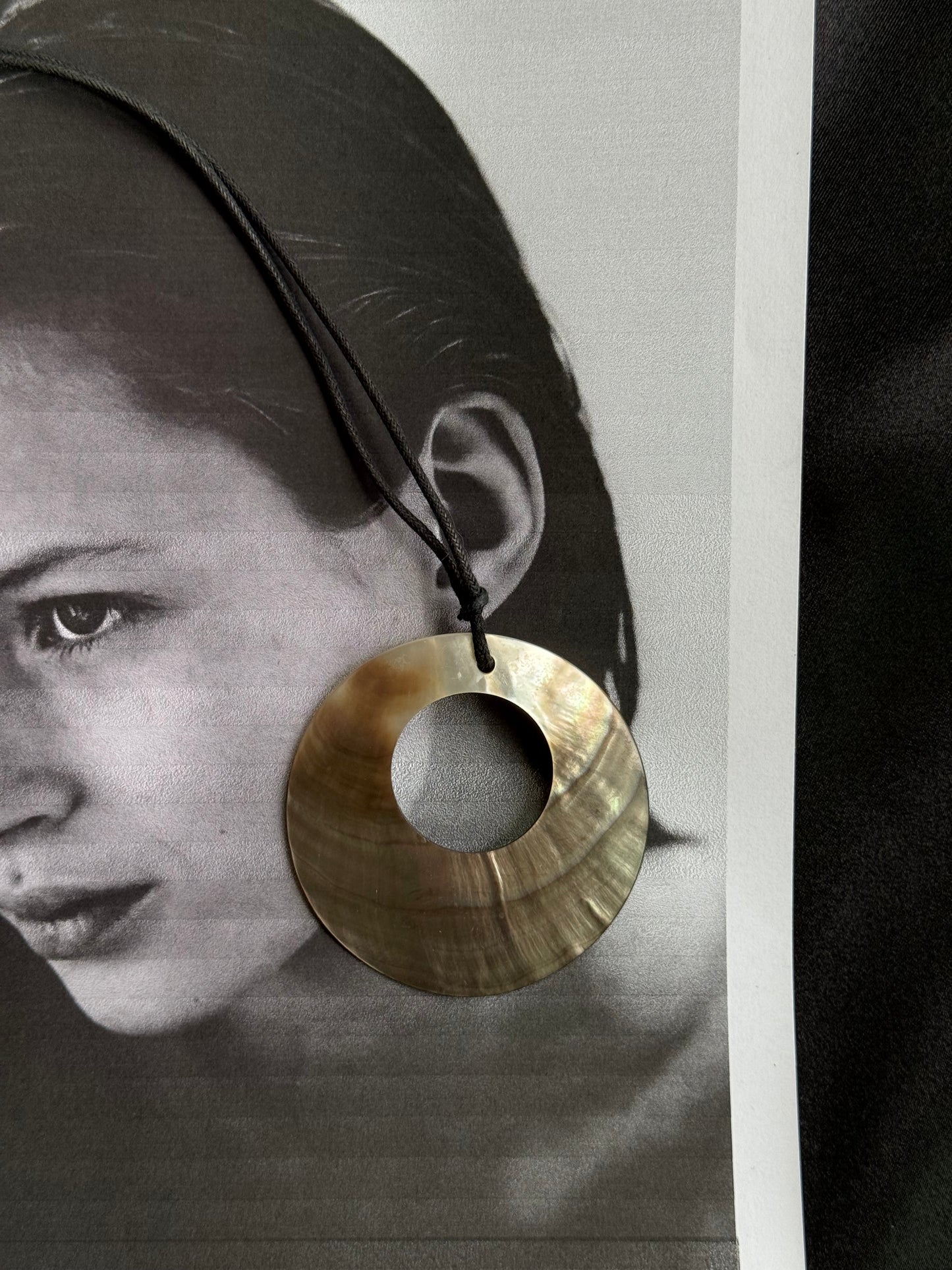 Natural Horn Circle Pendant Necklace
