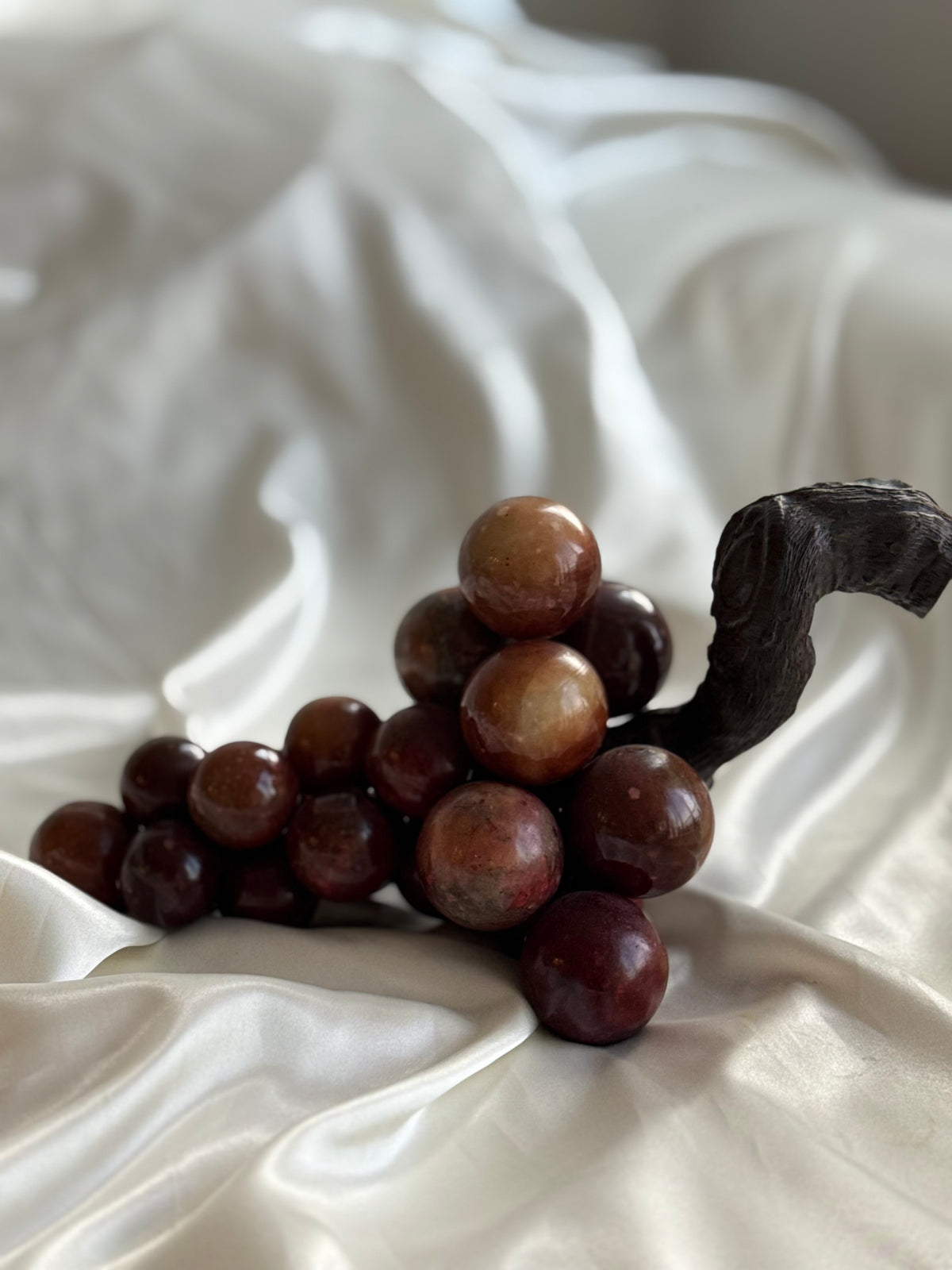 Vintage Alabaster Grape Cluster Sculpture