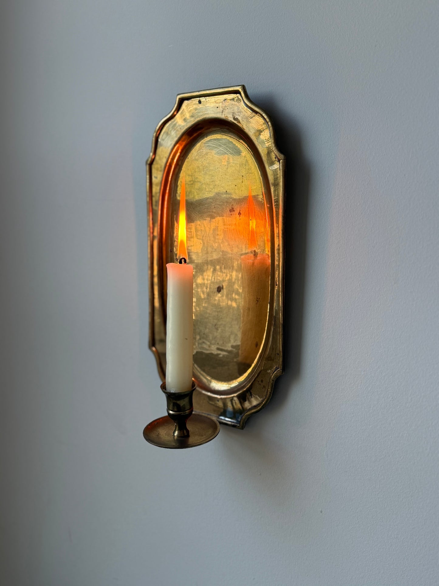 Vintage Brass Wall Candle Sconce