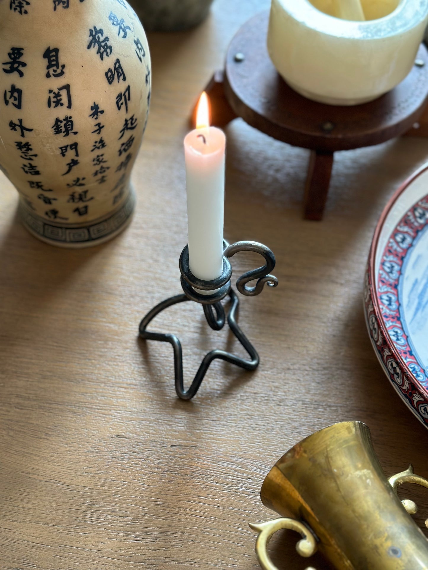 Hand forged candleholder