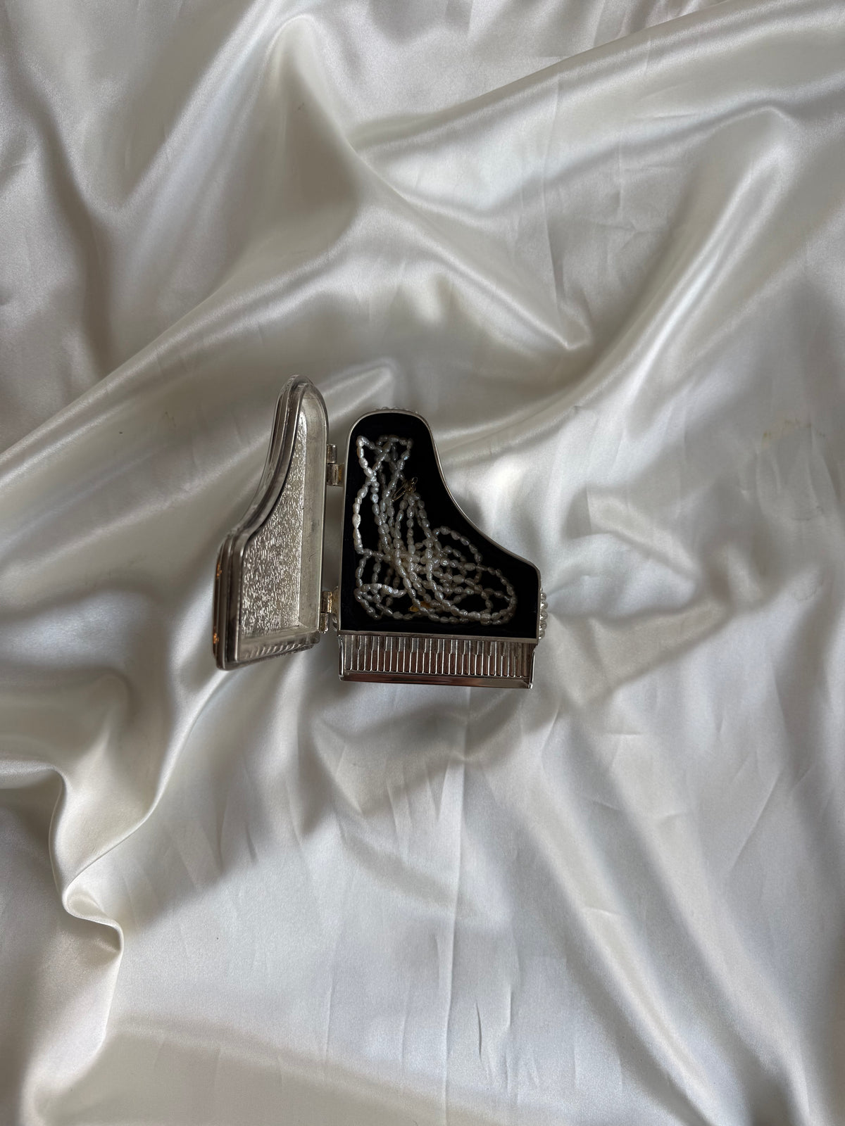 Vintage Silver Plated Piano Trinket Box