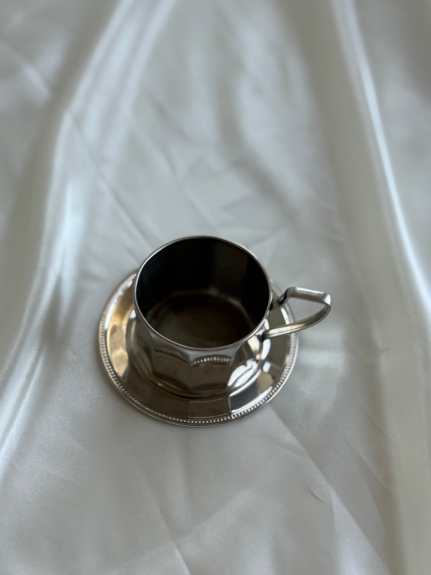 Vintage Silver-Plated coffee Cup & Saucer