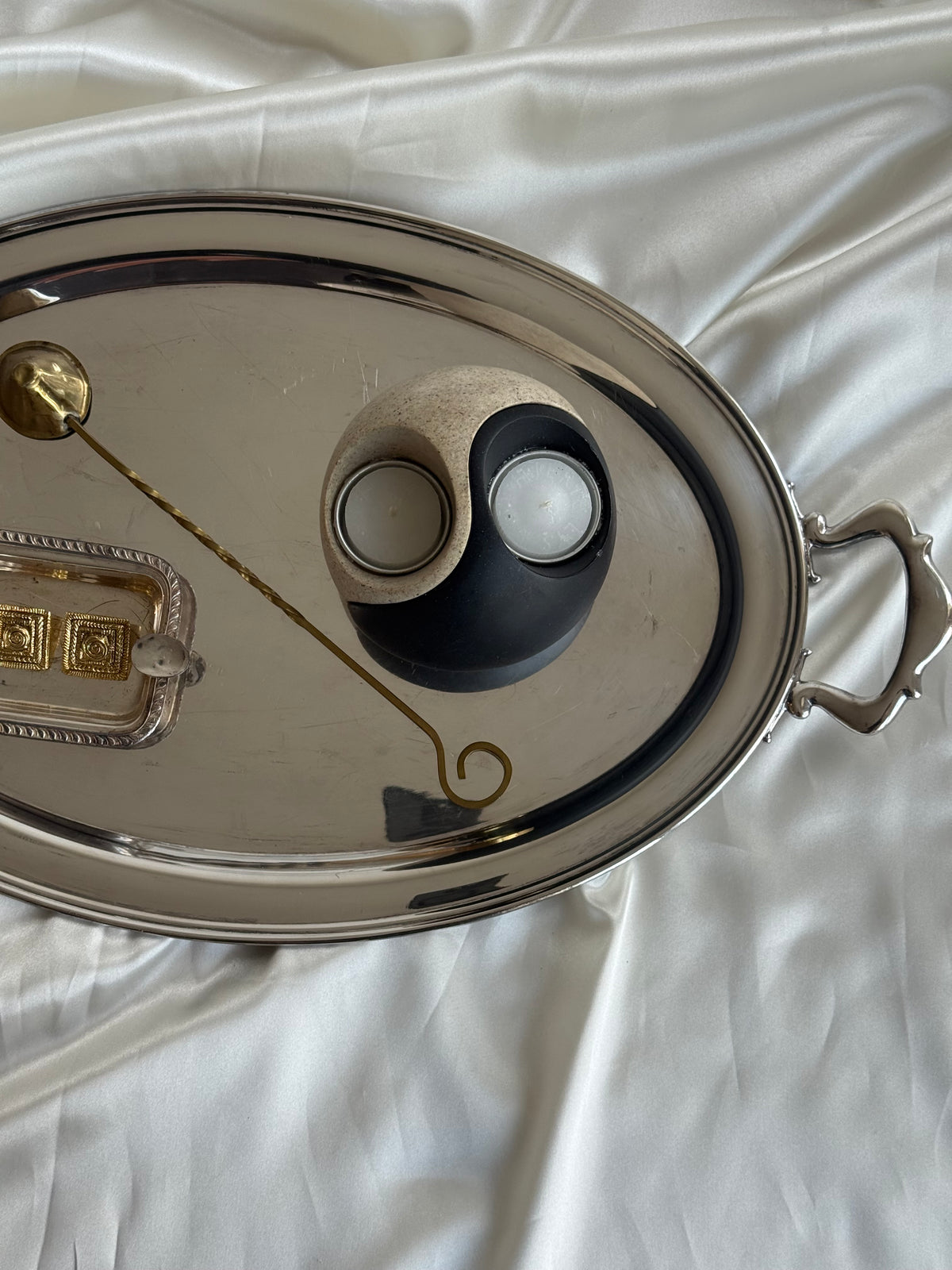 Vintage Yin Yang Double Tealight Candle Holder
