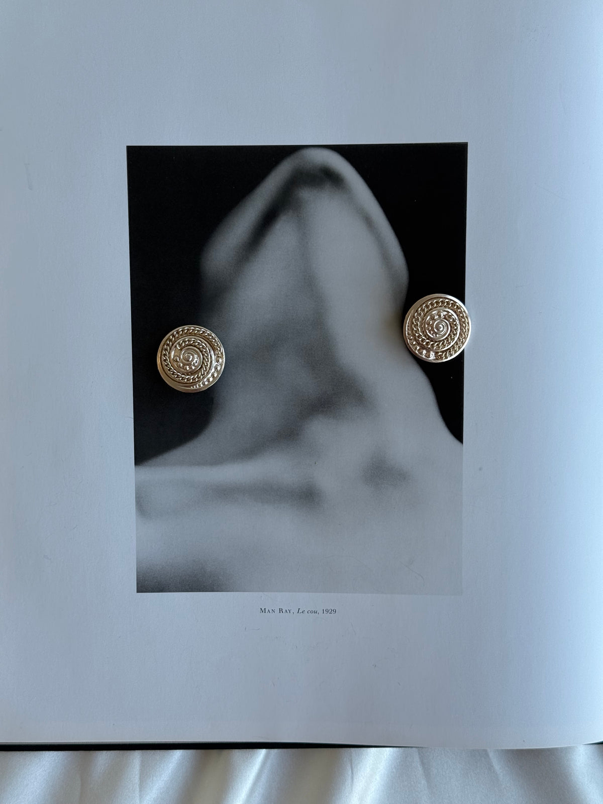 Vintage German Silver-Tone Spiral Clip-On Earrings
