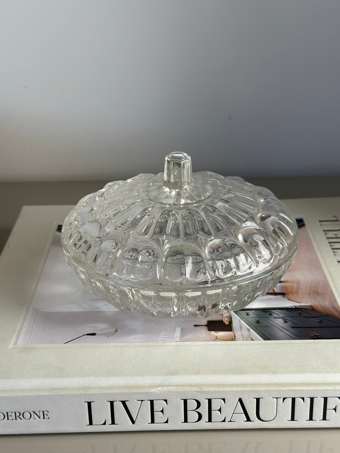 Glass catchall with lid