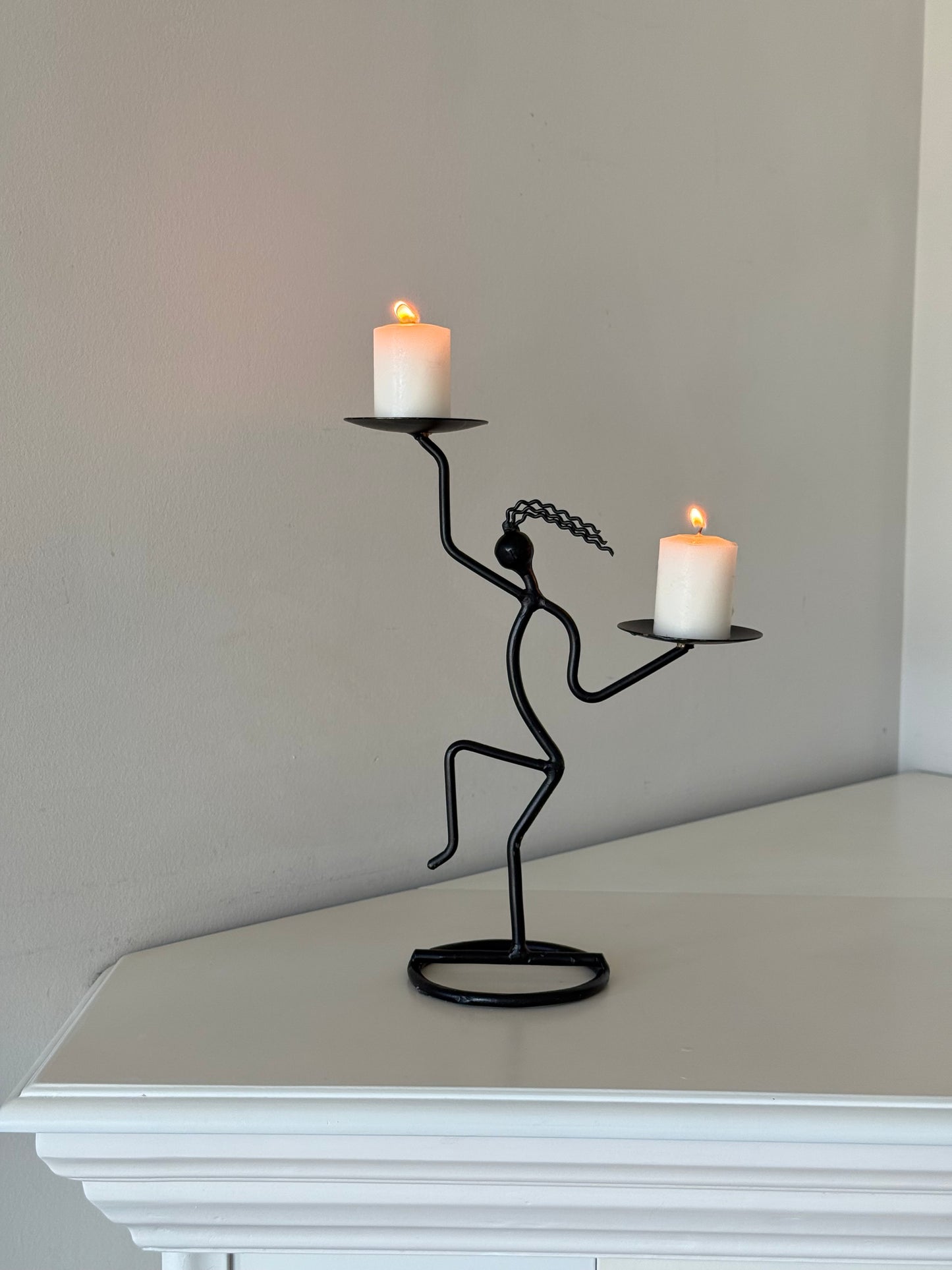 Vintage Iron Figural Candle Holder