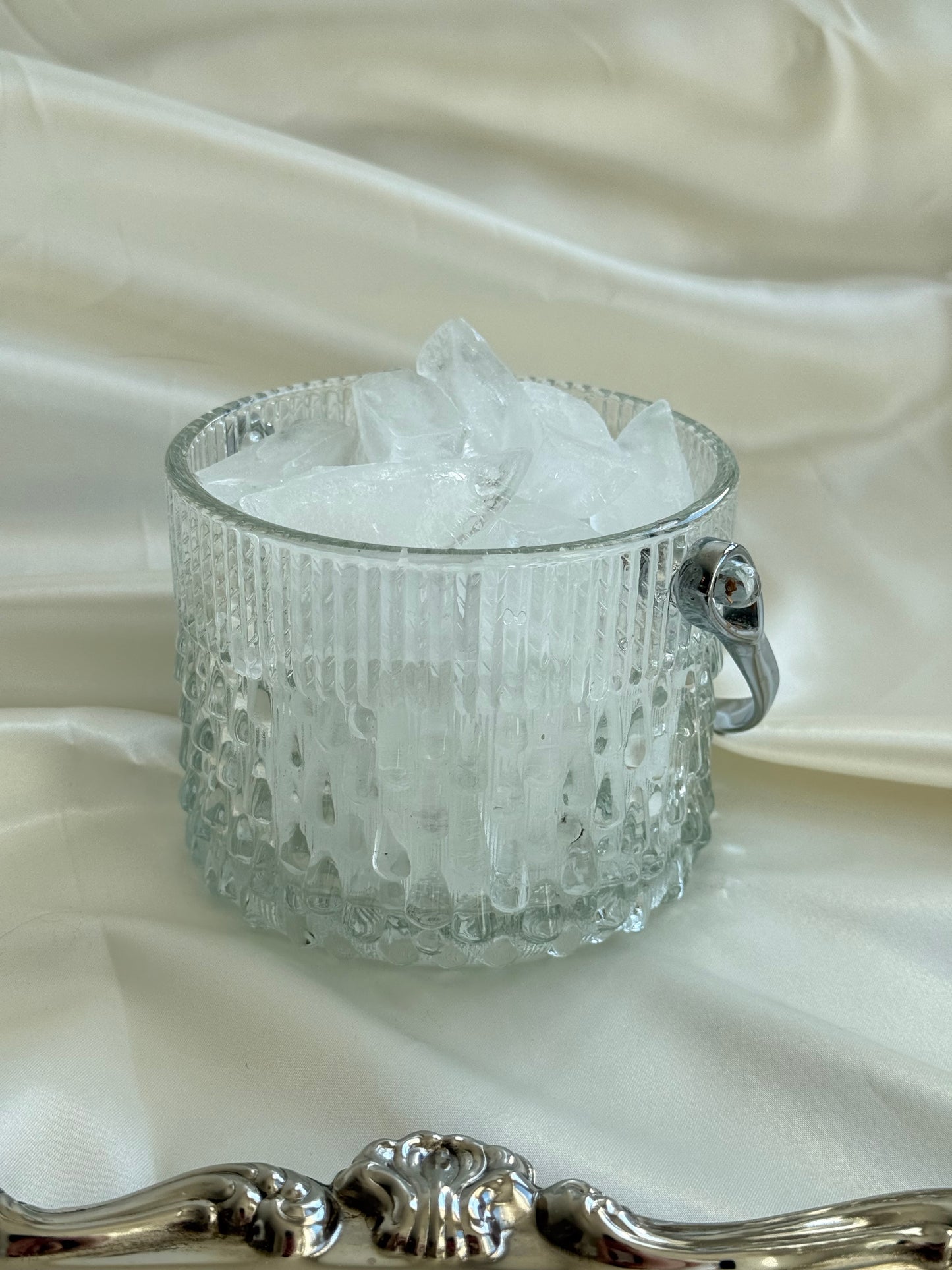 Vintage French Glass Ice Bucket