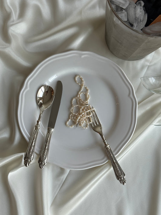 Vintage Silver-Plated Flatware Set — Made in Italy