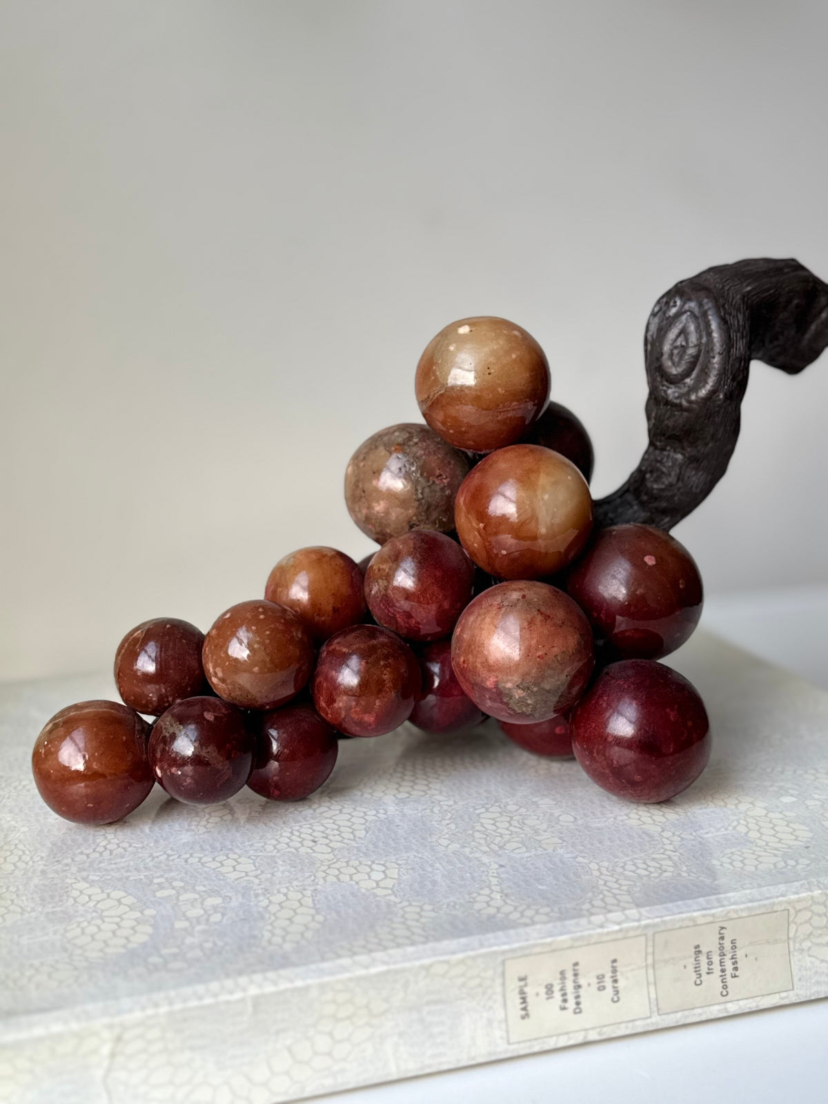Vintage Alabaster Grape Cluster Sculpture