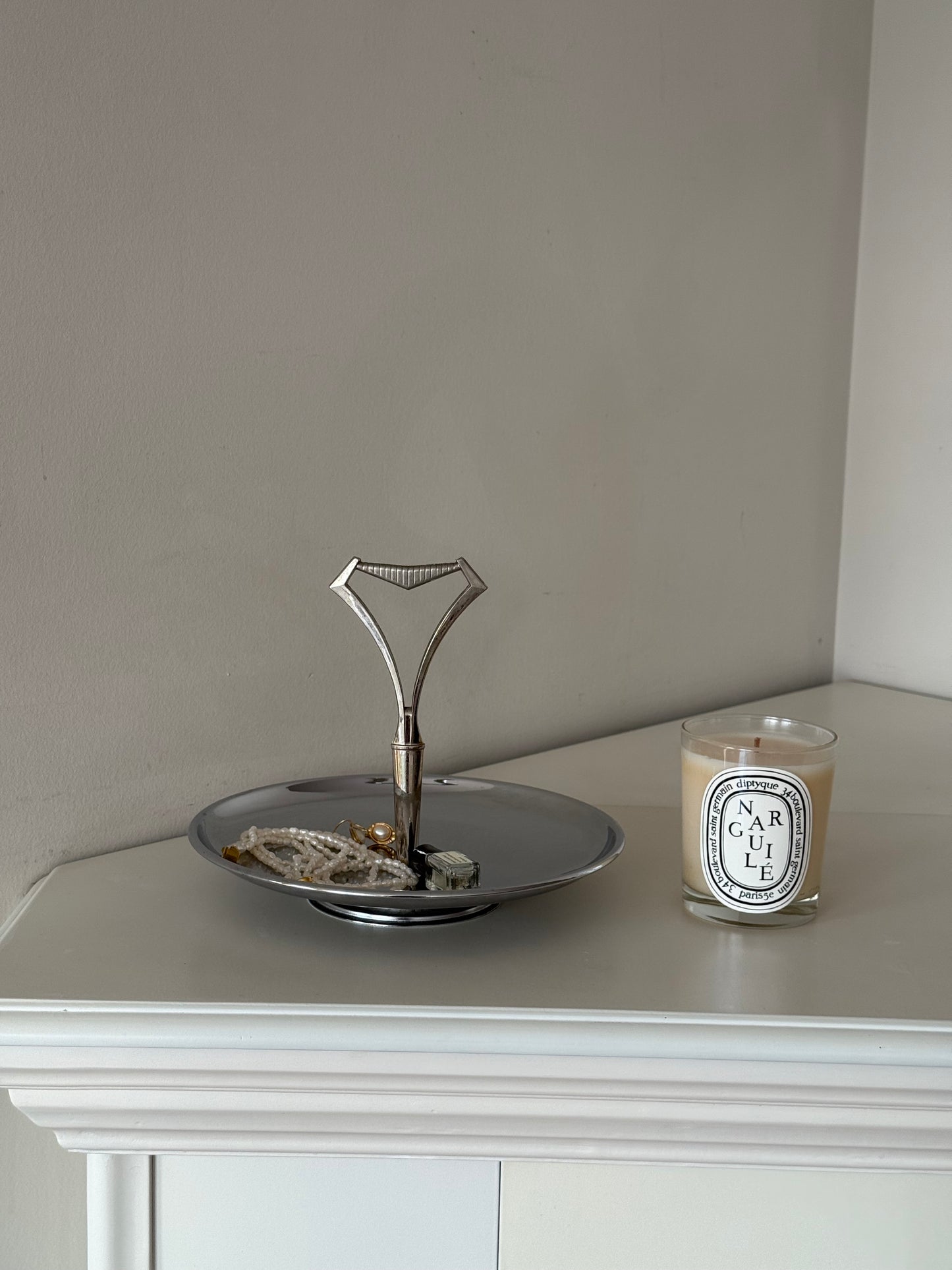 Vintage Chrome Vanity / Serving Tray with Handle