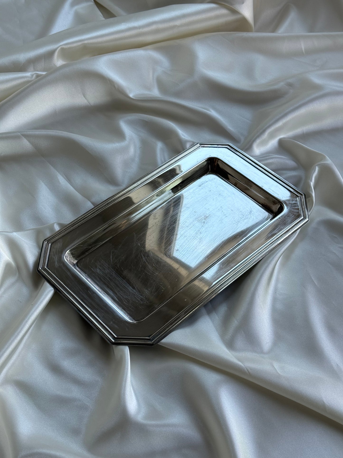 Vintage Silver-Plated rectangular Vanity Tray