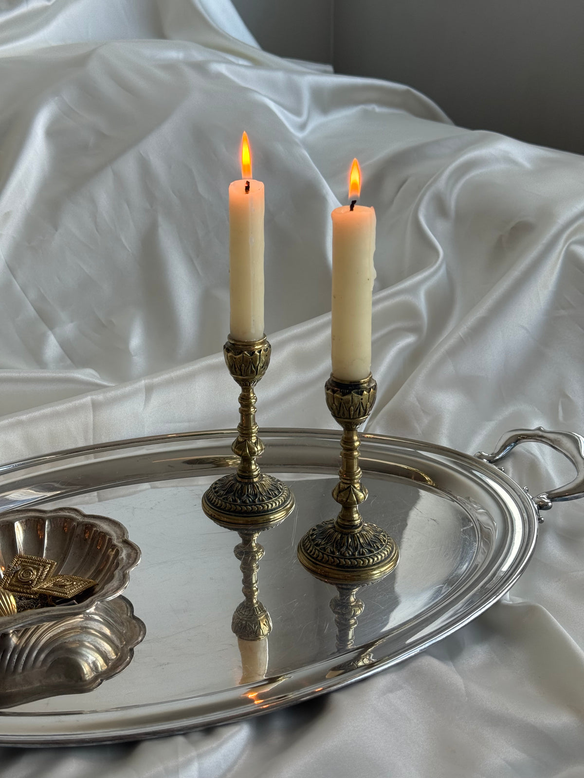 Vintage English Brass Candlesticks