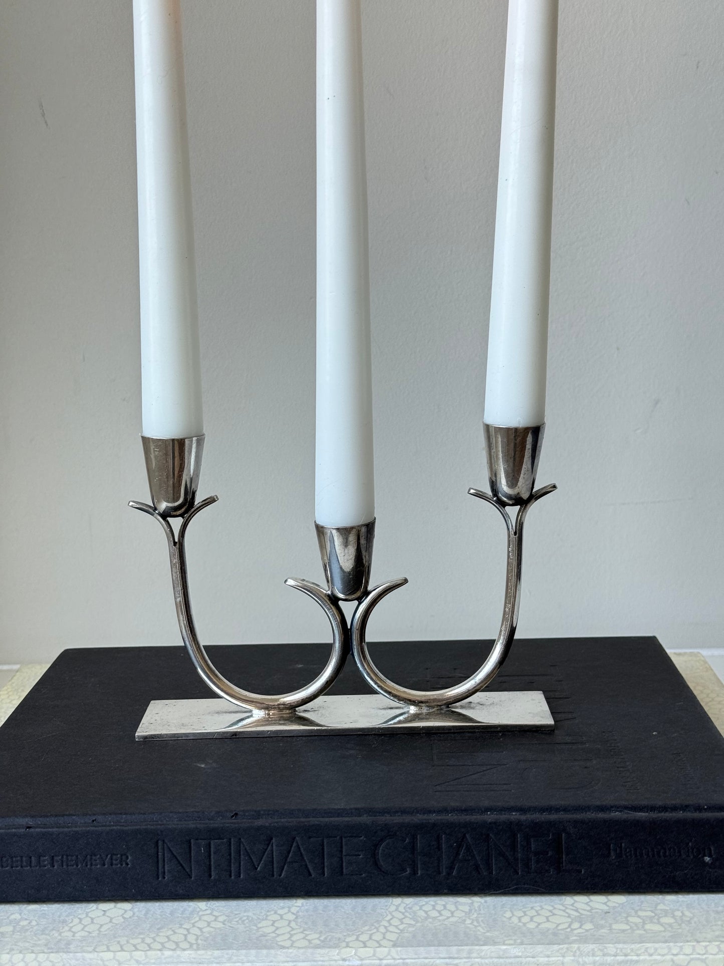 Vintage Silver Plated Triple Candle Holder / Candelabra