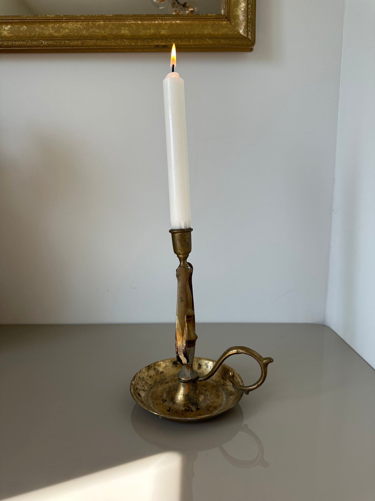 Antique brass candlestick