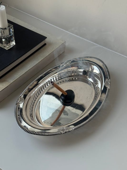 Silver-Plated Oval Serving Dish on Copper — Made in England