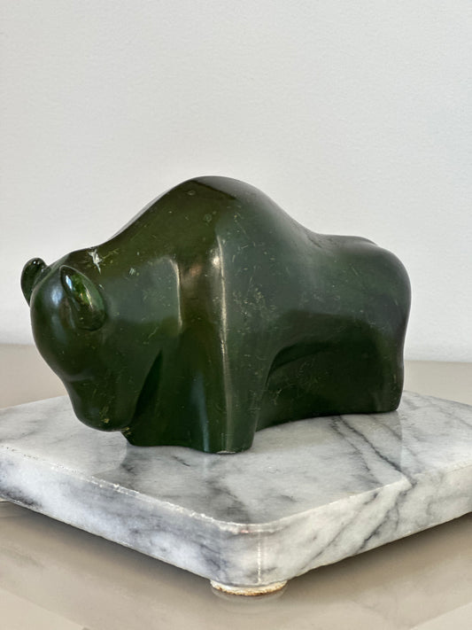 Green Bison figurine