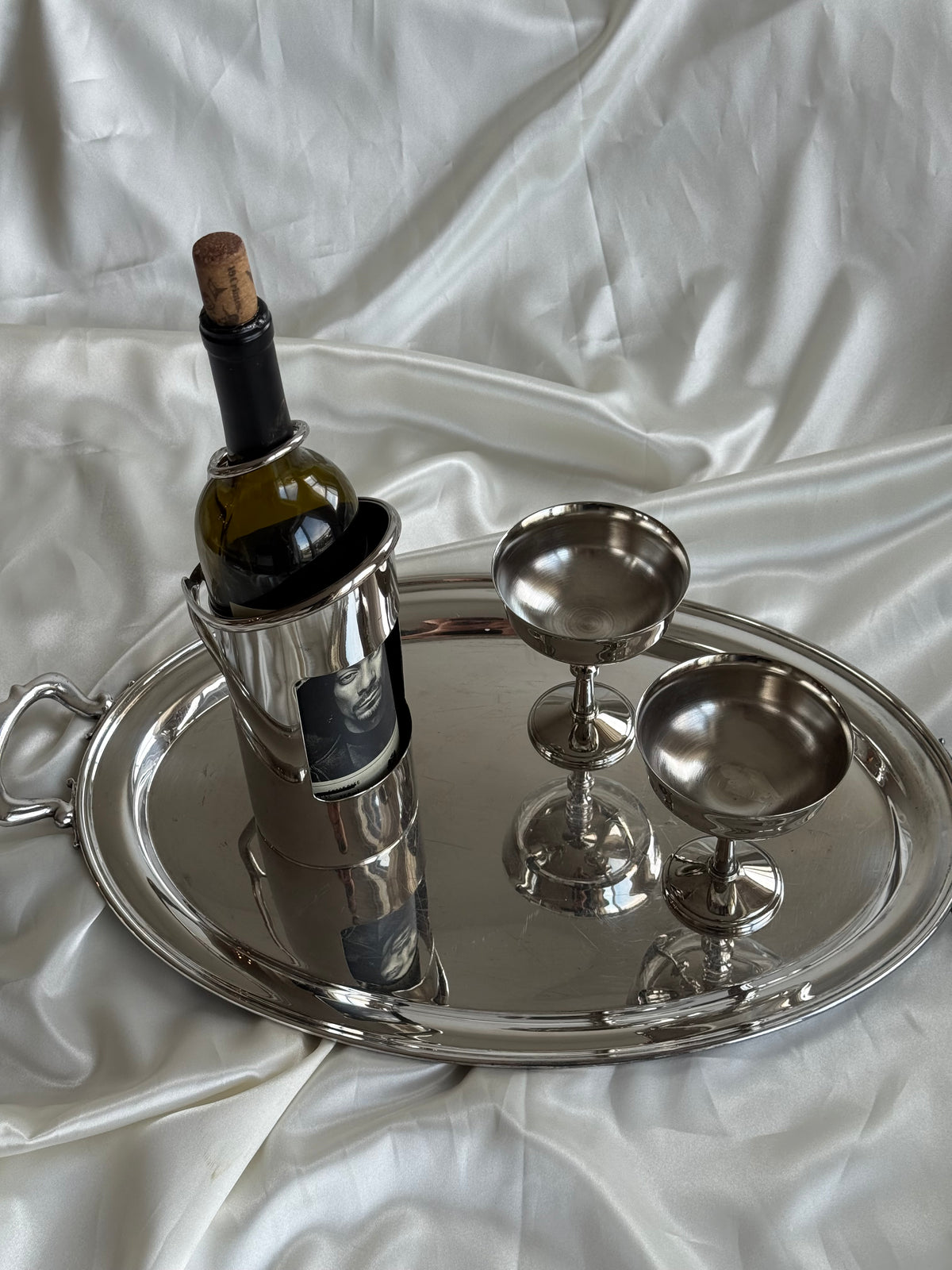 Vintage Silver Plated Brass Champagne Coupes – Set of 2