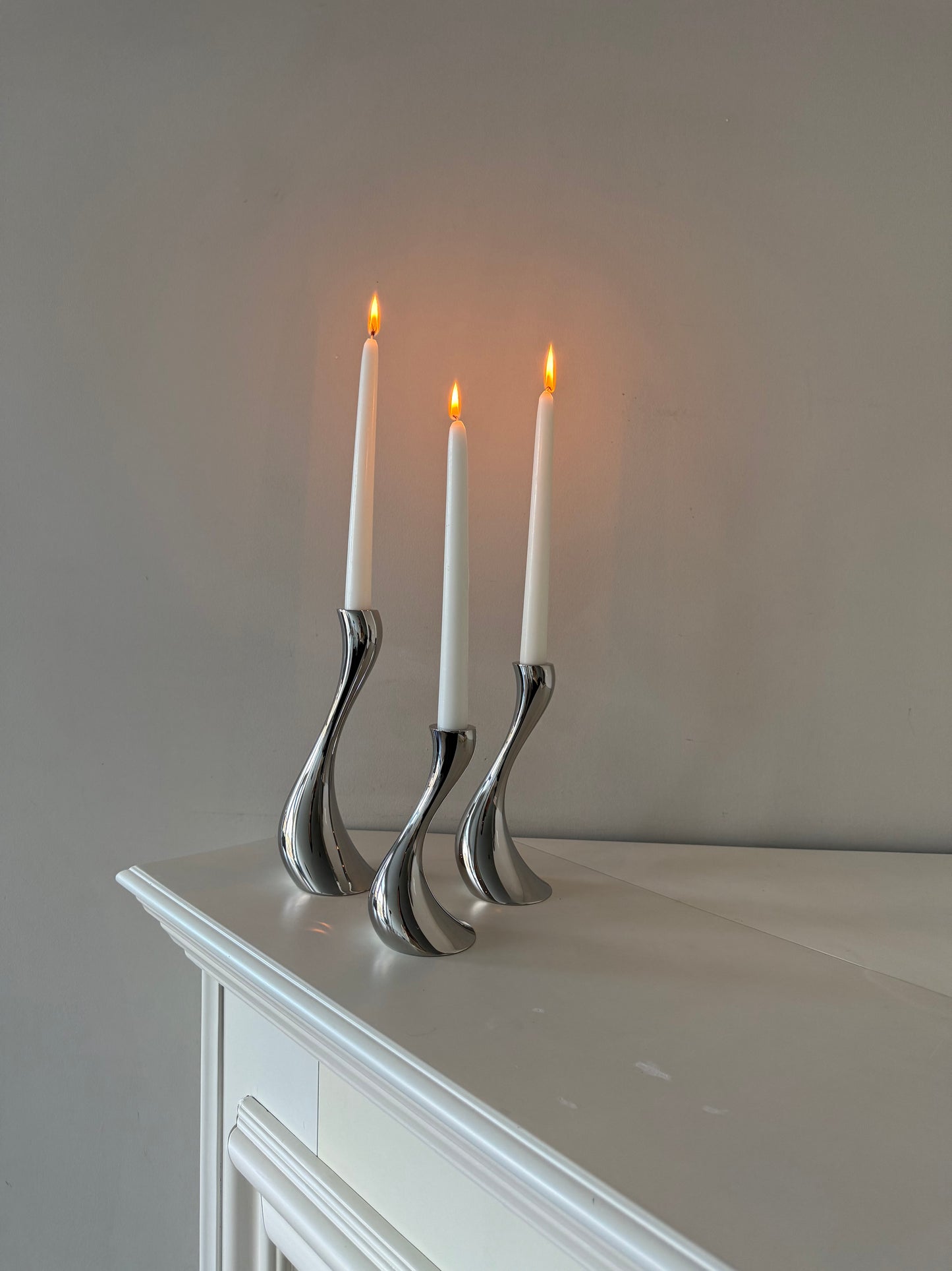 Georg Jensen Denmark – Cobra Candleholders (Set of 3)