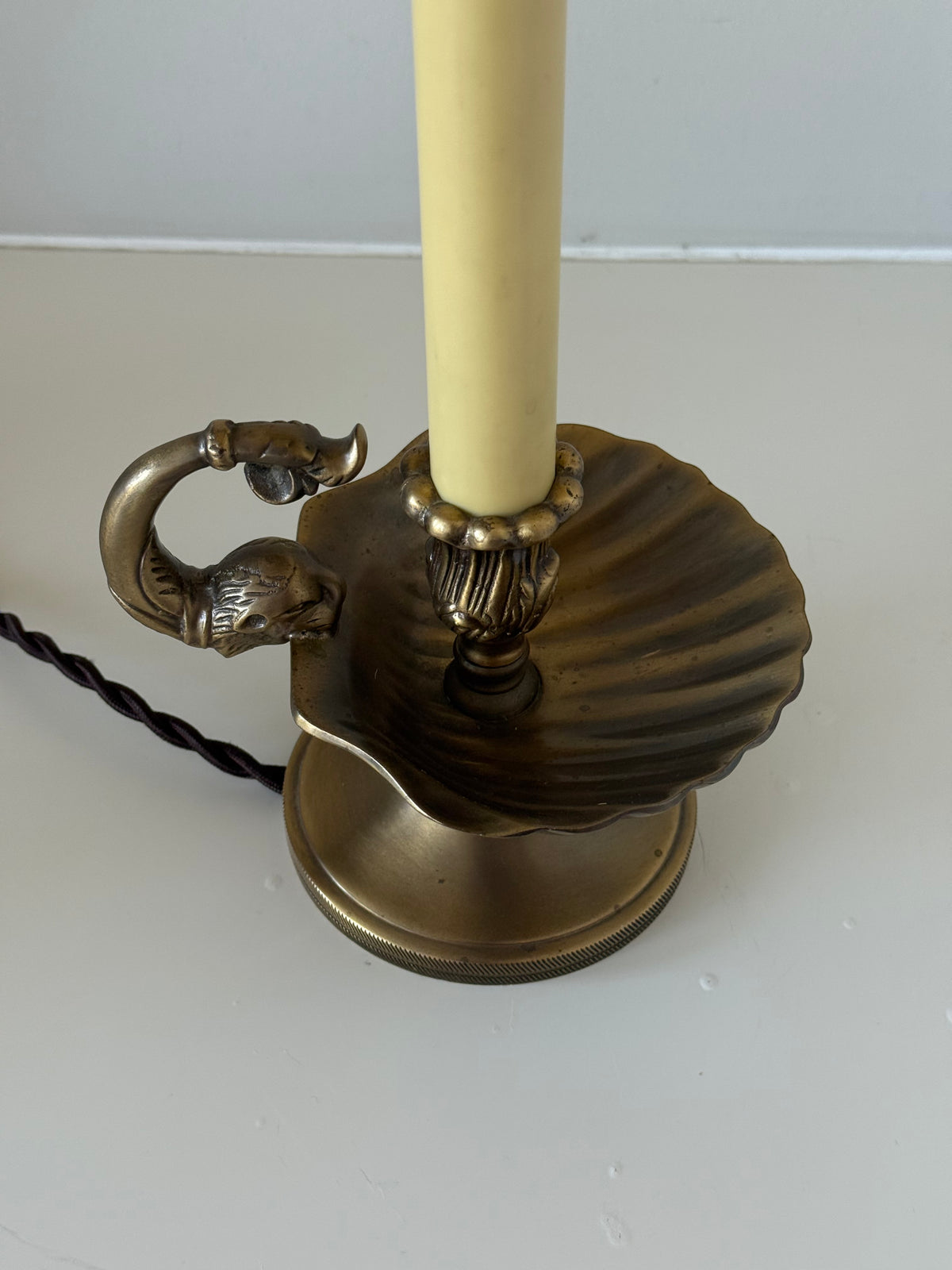 Vintage Brass Shell Table Lamp