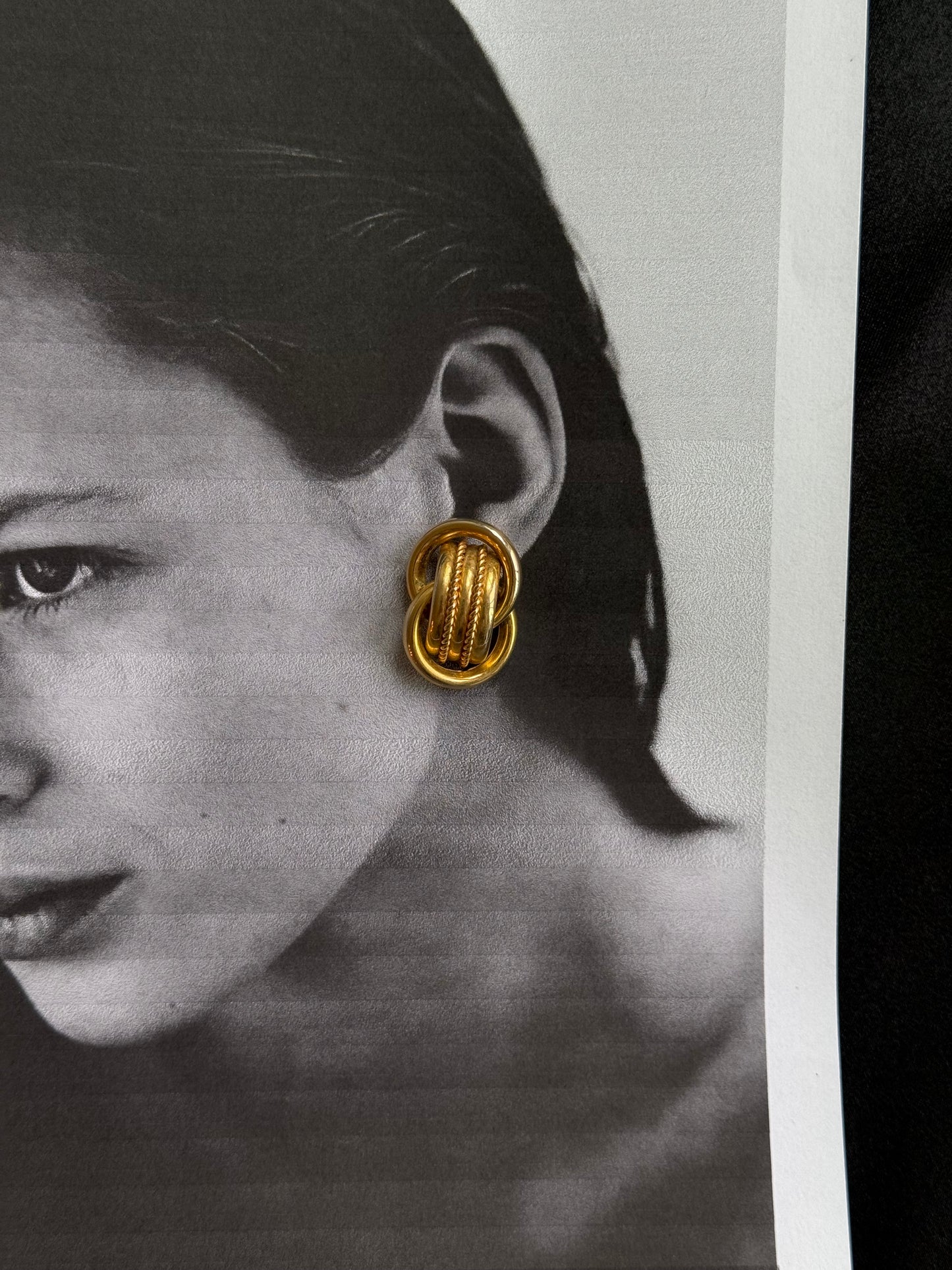 Vintage Gold Knot Stud Earrings