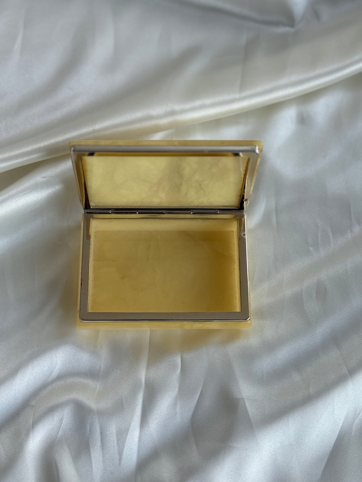 Vintage Italian Alabaster Floral Jewellery Box