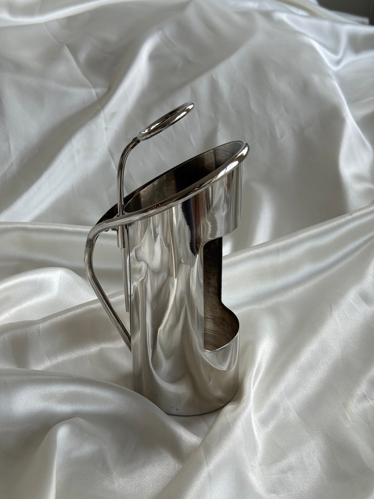 Vintage EP Brass Silver-Plated Wine Bottle Holder