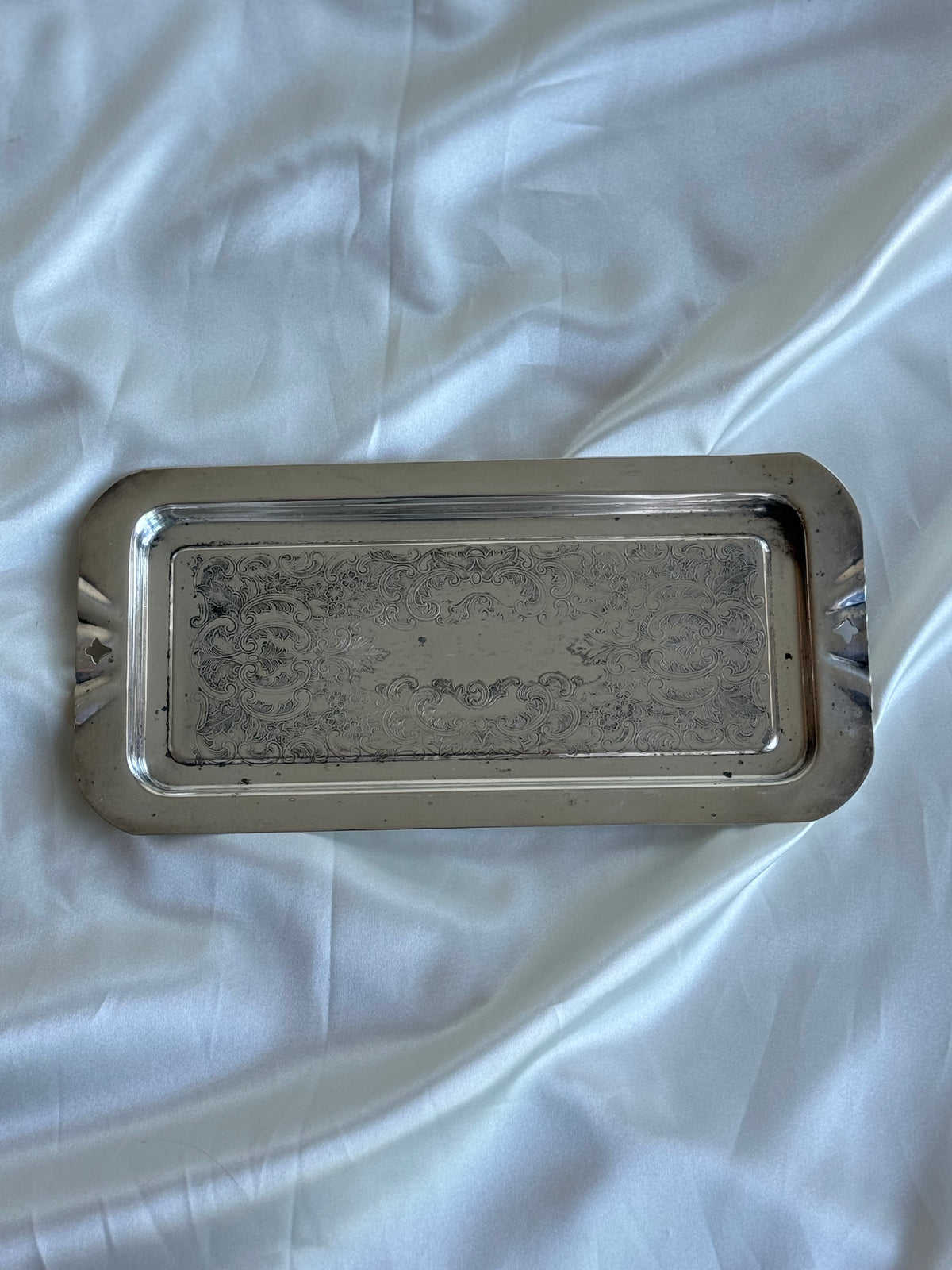 Vintage Viking Plate Silver Plated Vanity Tray – Ornate Floral Engraving