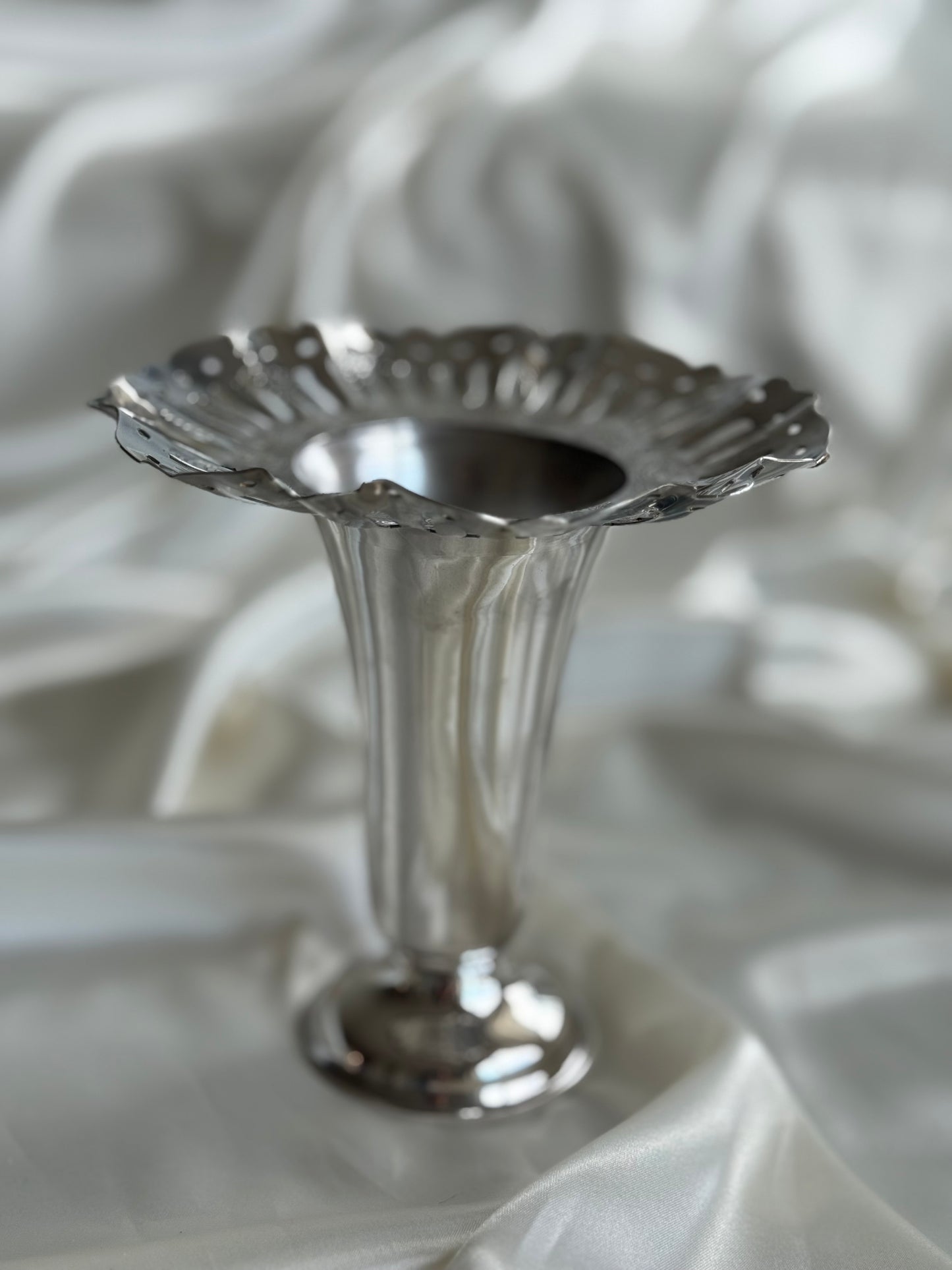 Vintage Silver-Plated Pedestal Flower Vase