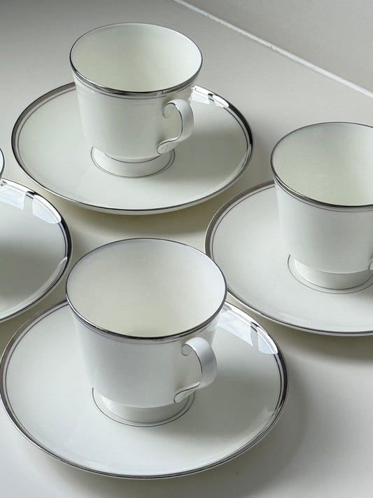 Vintage Mikasa Bone China Cups & Saucers – Set of 4