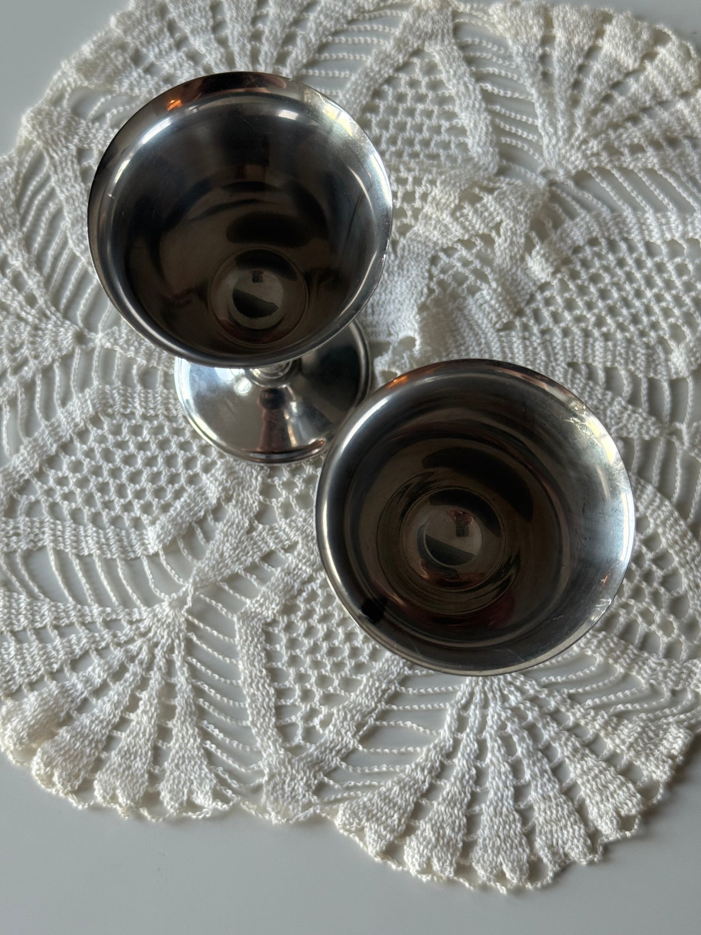 Pair of Vintage “Primrose Plate” Silver-Plated Goblets