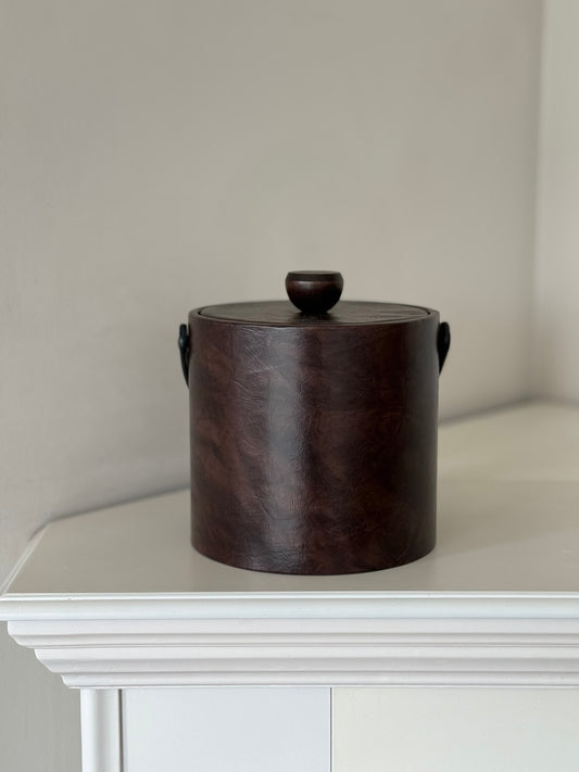 Vintage Shelton-Ware Faux Leather Ice Bucket – Mid-Century Barware