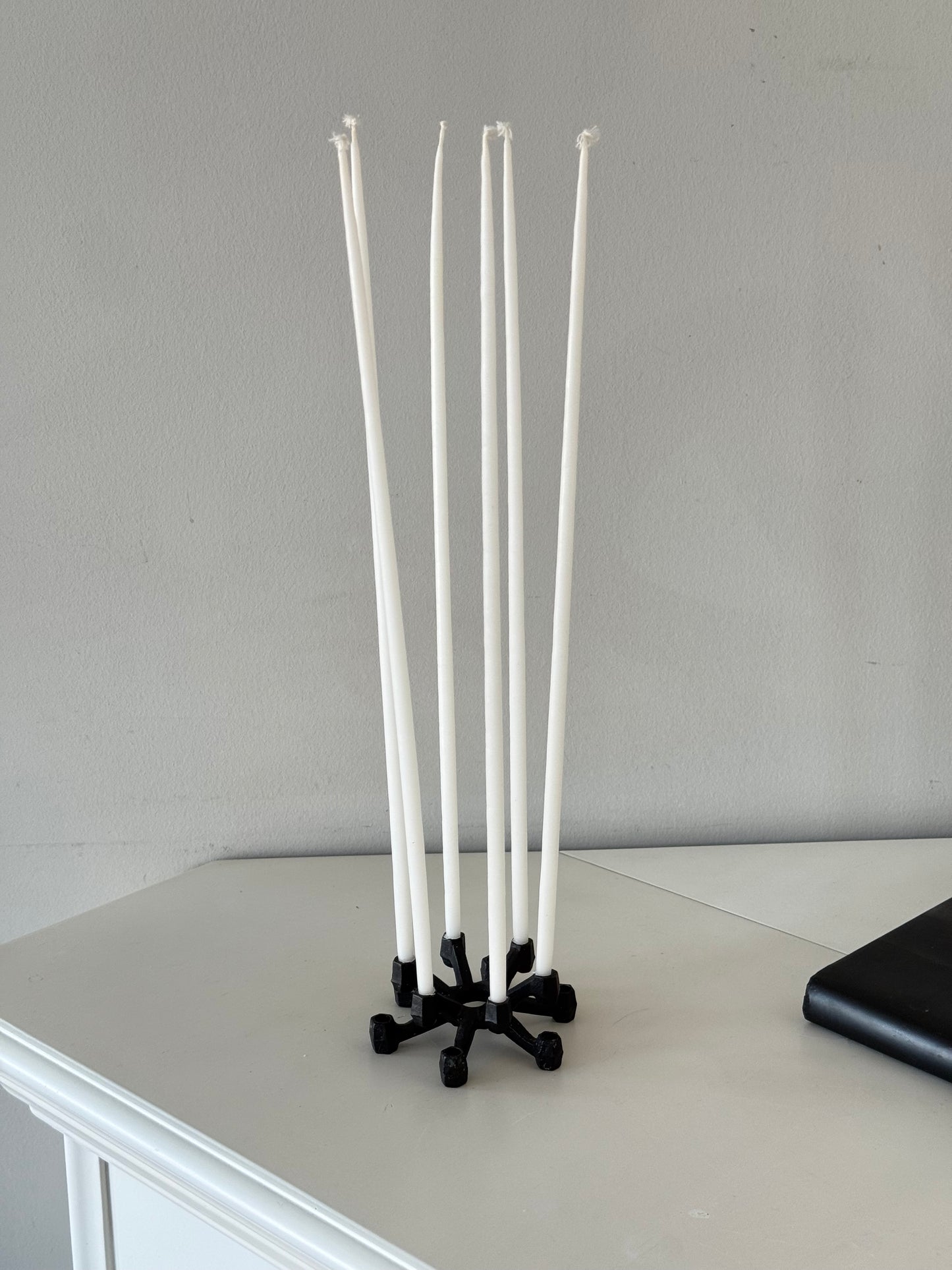 Vintage Mid Century Modern Iron Candle Holder — Candles Included