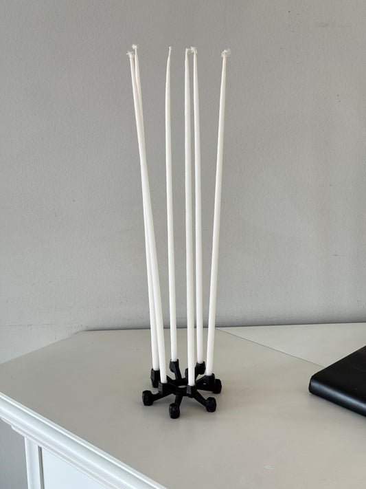 Vintage Mid Century Modern Iron Candle Holder — Candles Included