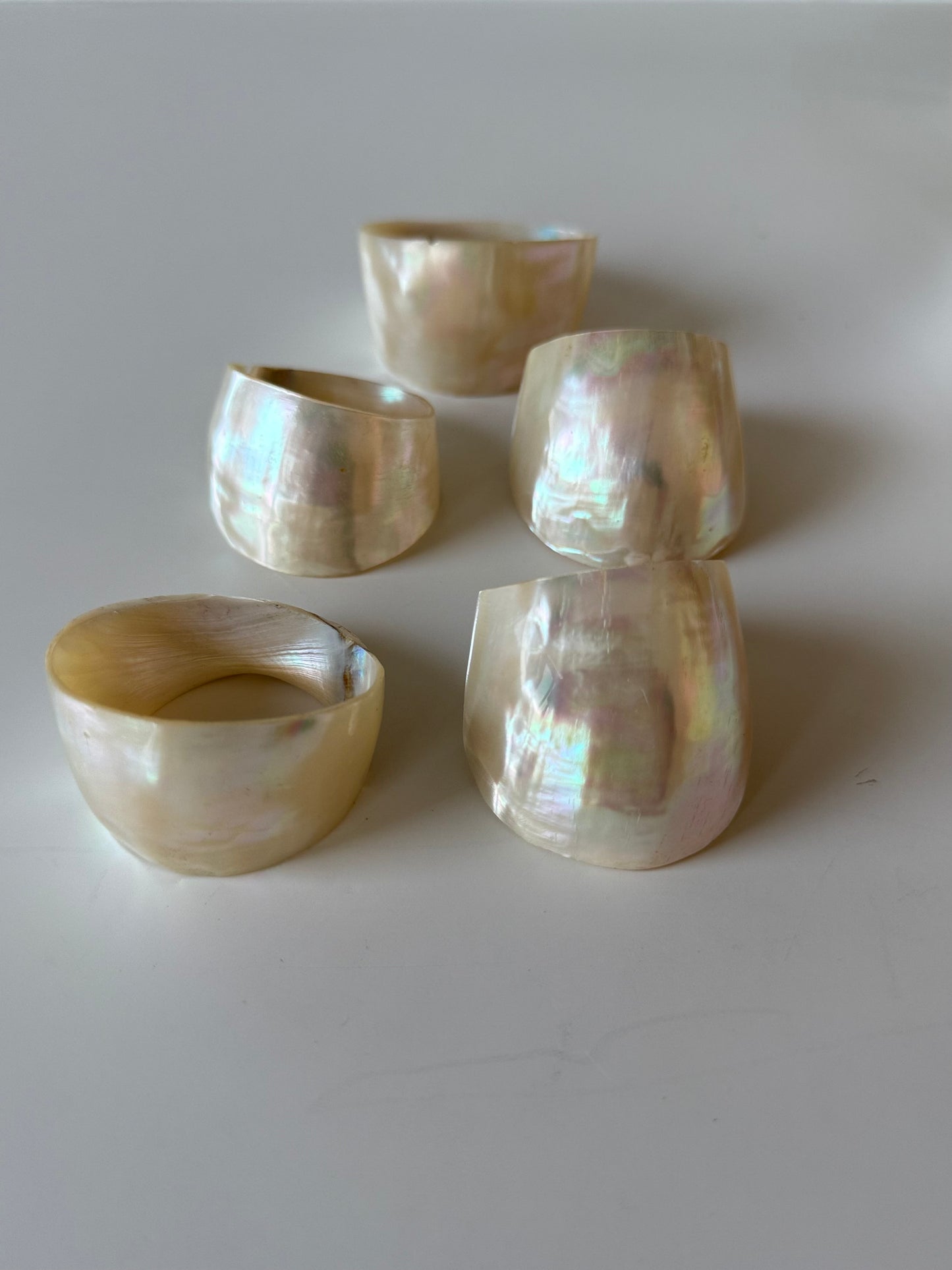 Set of 5  Mother of Pearl Napkin Rings