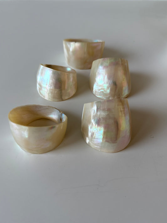 Set of 5  Mother of Pearl Napkin Rings