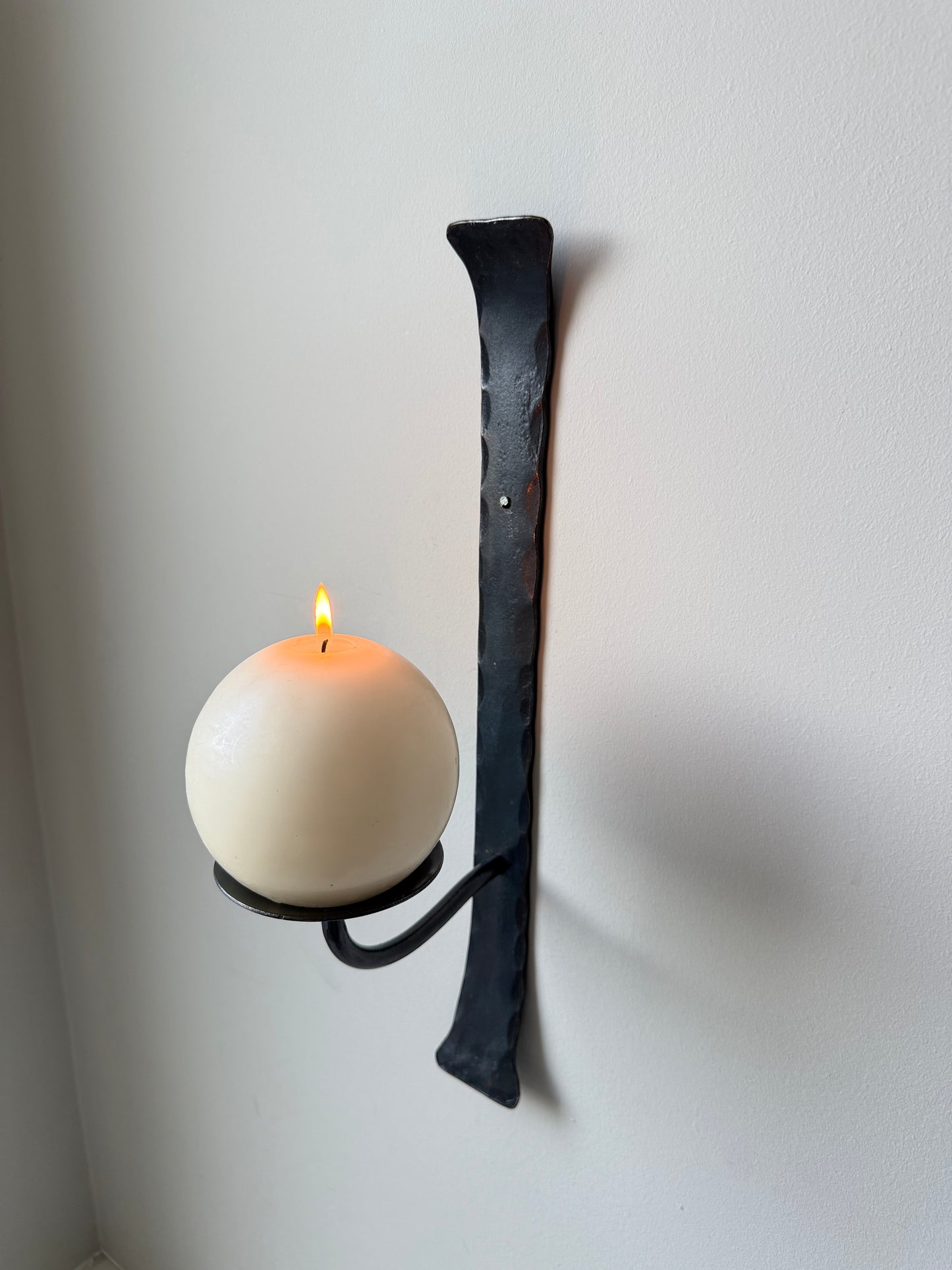 Hand-Forged Iron Wall Candle Holders – Set of 2