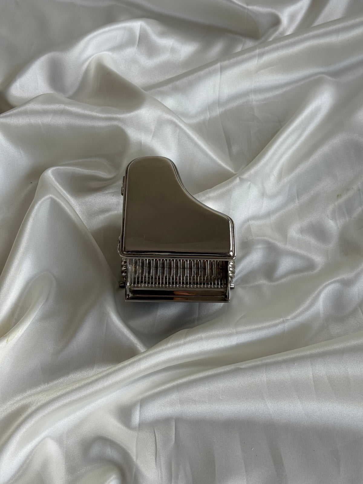 Vintage Silver Plated Piano Trinket Box