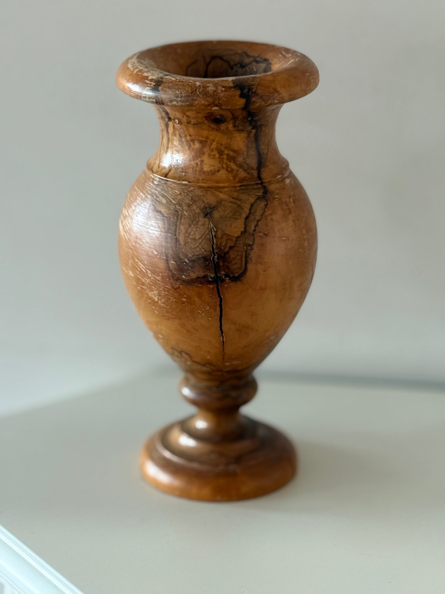 Hand-Turned Spalted Maple Wood Vase
