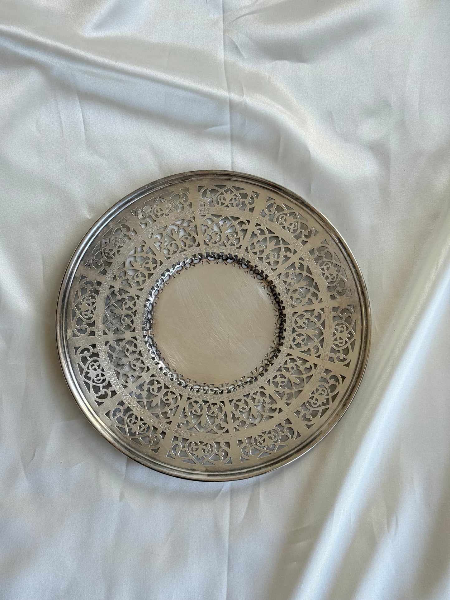Vintage Warwick Plate Pierced Silver Plate Tray