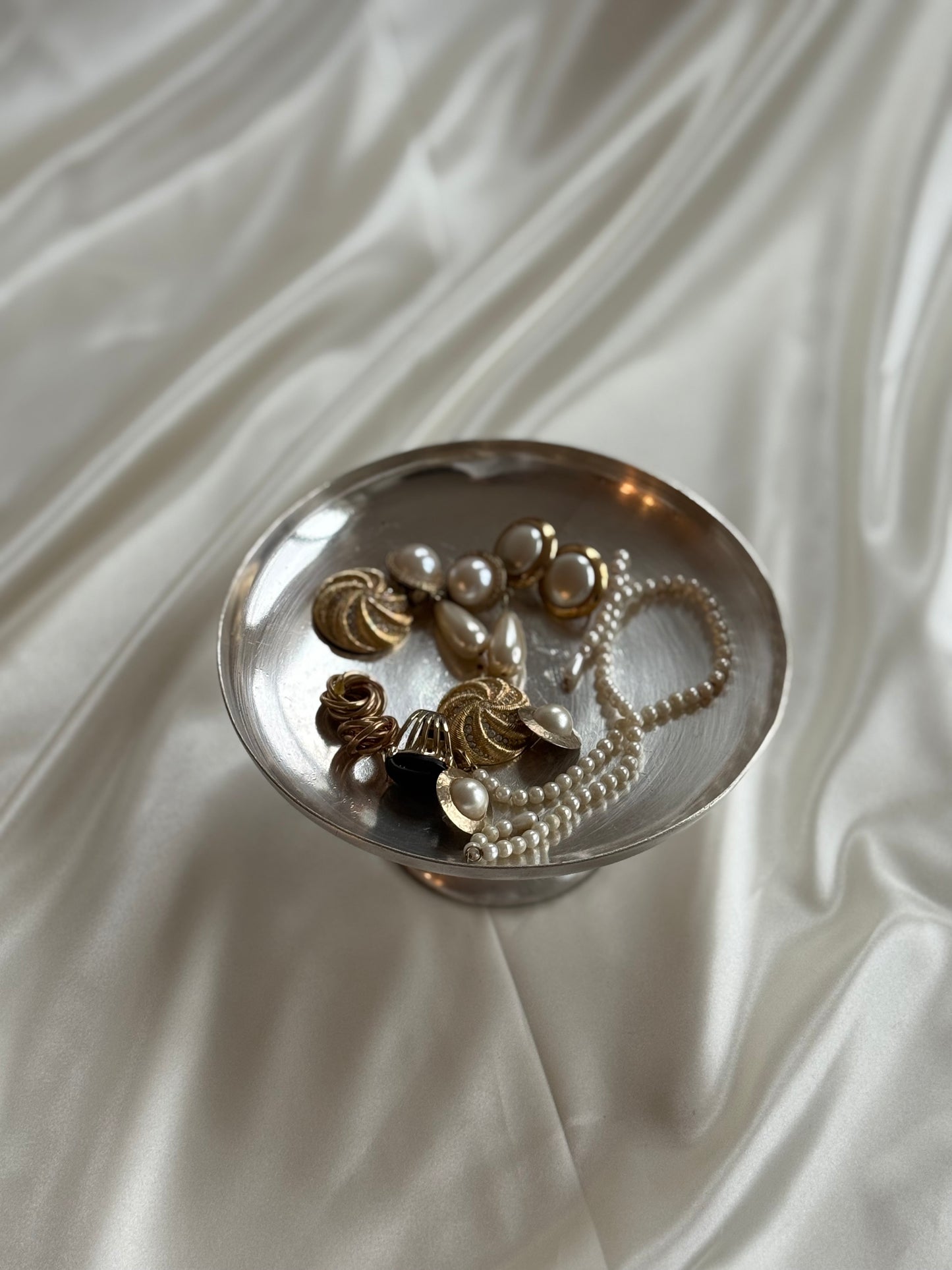 Silver plated pedestal dish