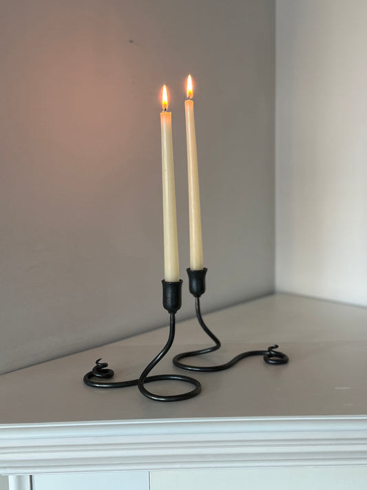 Vintage Iron Taper Candle Holders – Set of 2