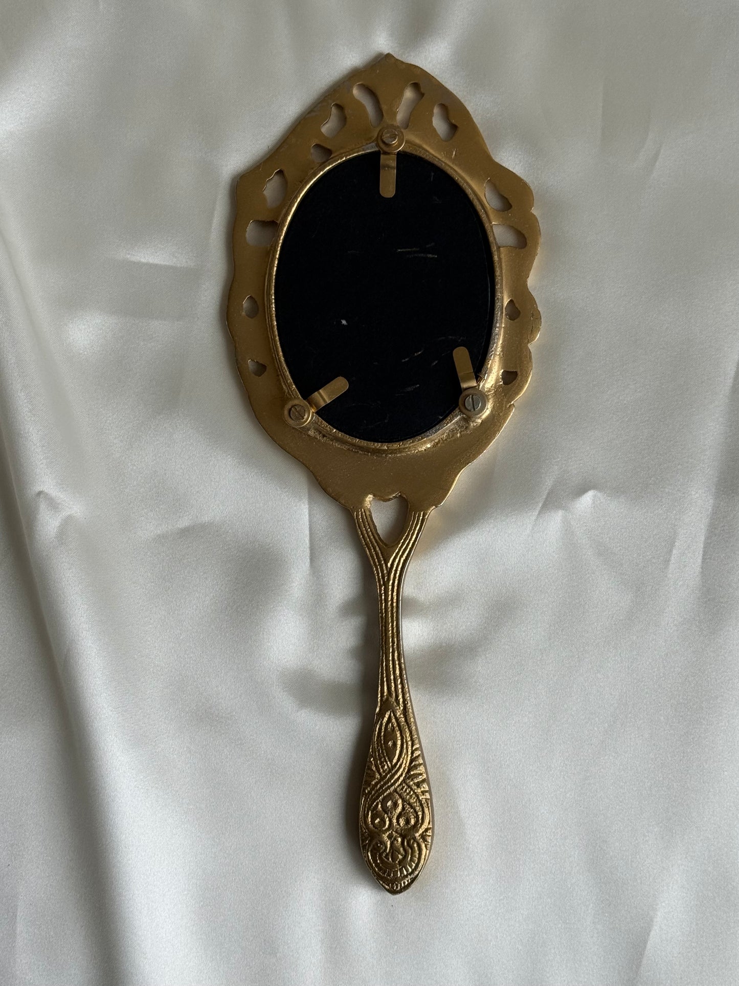 Vintage Ornate Gold-Toned Hand Mirror