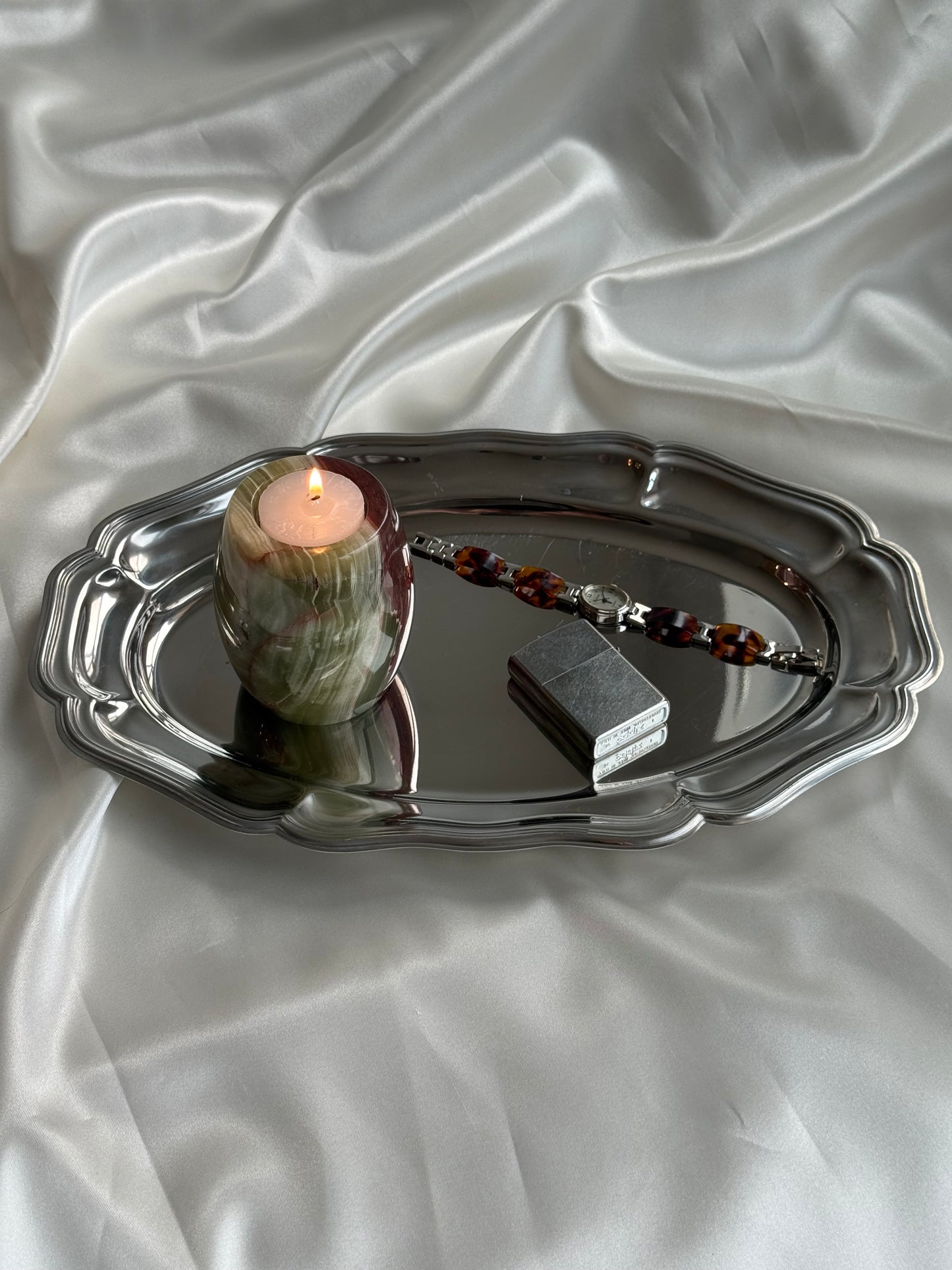 Vintage Silver-Plated Oval Serving Tray