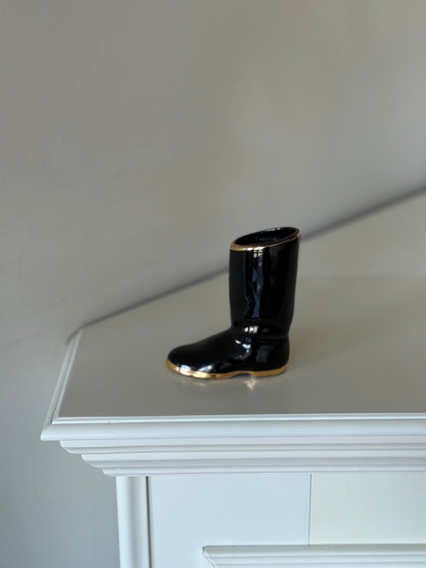 Vintage Ceramic Riding Boot Vase