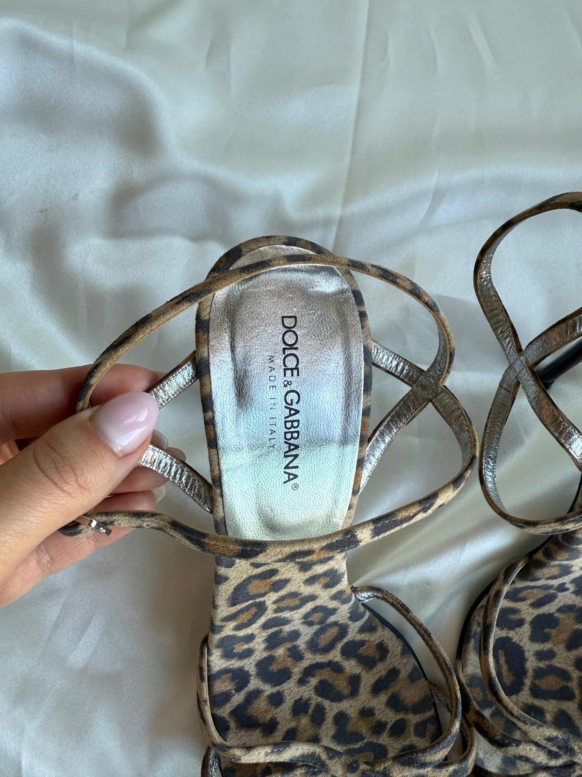Dolce & Gabbana Leopard Print Strappy Stiletto Sandals | Made in Italy | Size 38.5