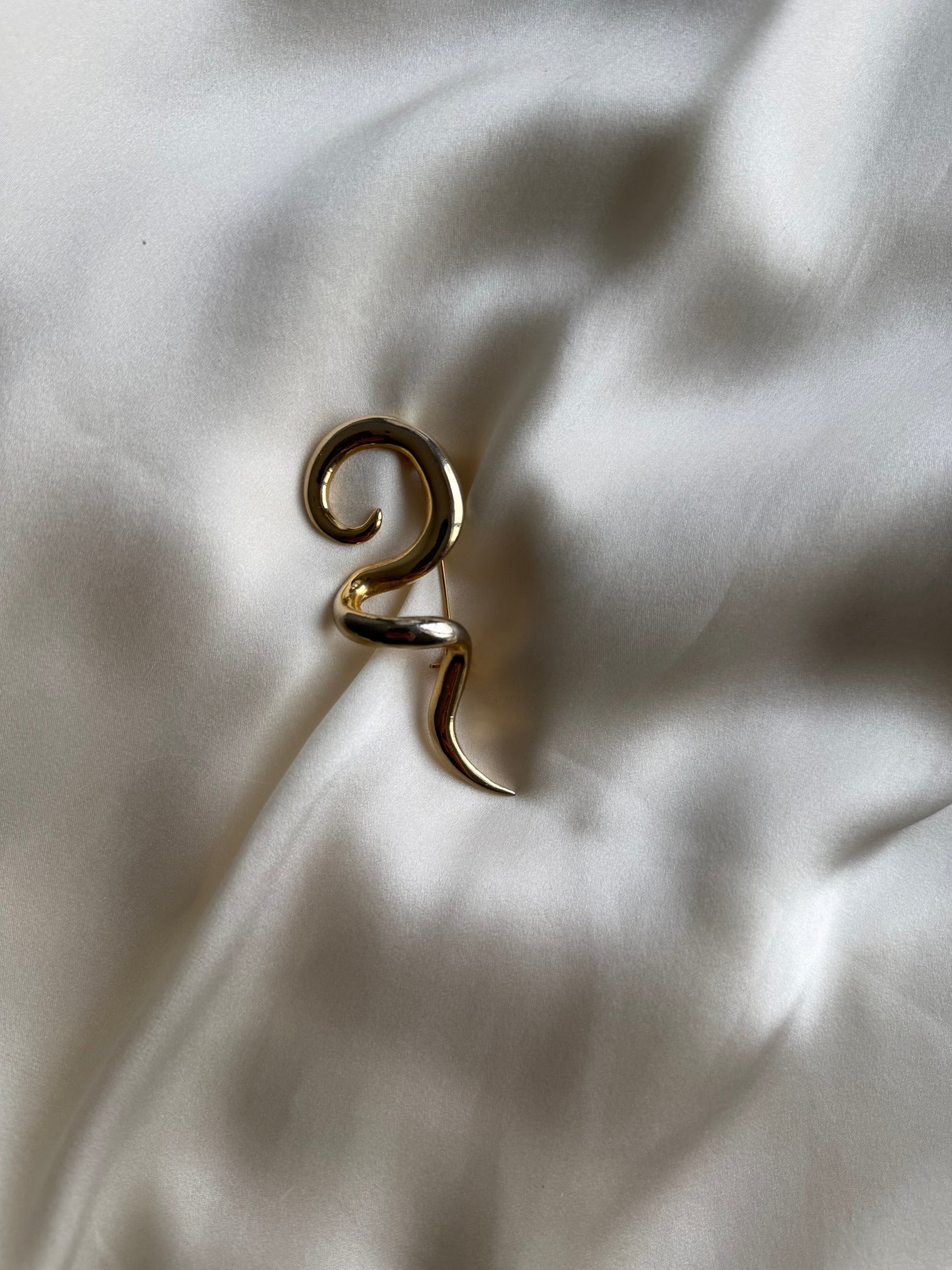 Vintage Gold-Tone Swirl Brooch